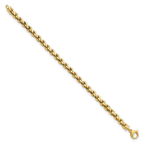 14k Polished Fancy Link 7.5in Bracelet - Image 2