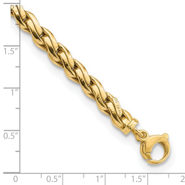 14k Polished Fancy Link 7.5in Bracelet - Image 3