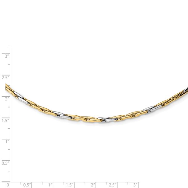 14K Two-Tone Polished Fancy Link Necklace - Image 3