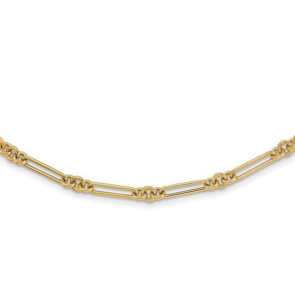 14K Polished Fancy Link Necklace