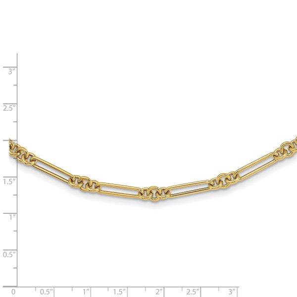 14K Polished Fancy Link Necklace - Image 3