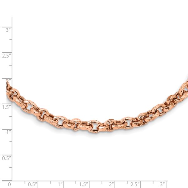 14K Rose Gold Polished Fancy Link Necklace - Image 3