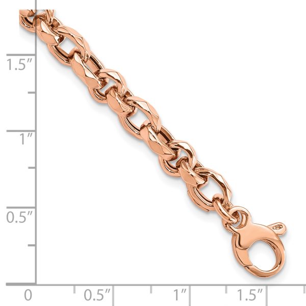 14K Rose Gold Polished Fancy Link Bracelet - Image 3