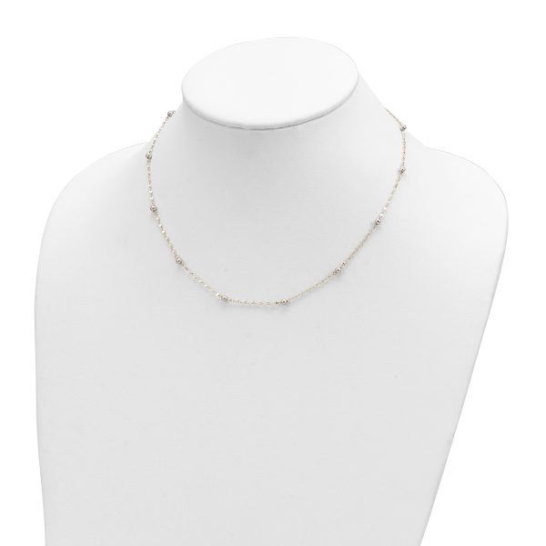 14K Two Tone Polished Bead Fancy Necklace - Image 2