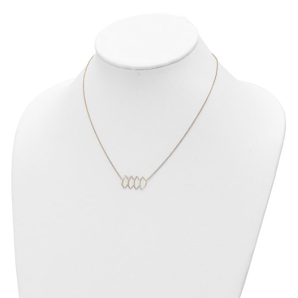 14K Polished Fancy Shapes w/2 in ext. Necklace - Image 3