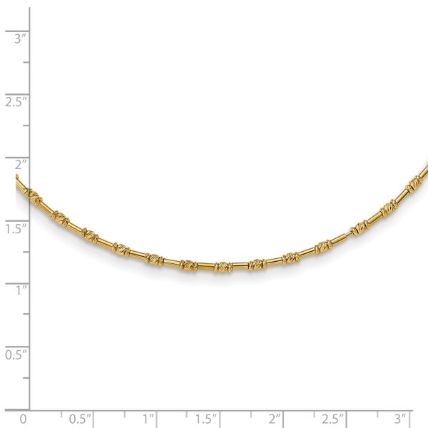 14K Polished and D/C Fancy Beaded 17in Necklace - Image 2