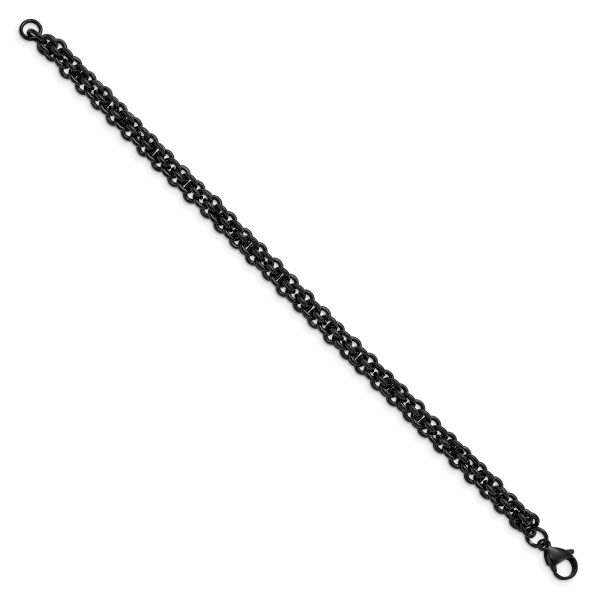 Stainless Steel Polished Black IP-plated 9in Bracelet - Image 3