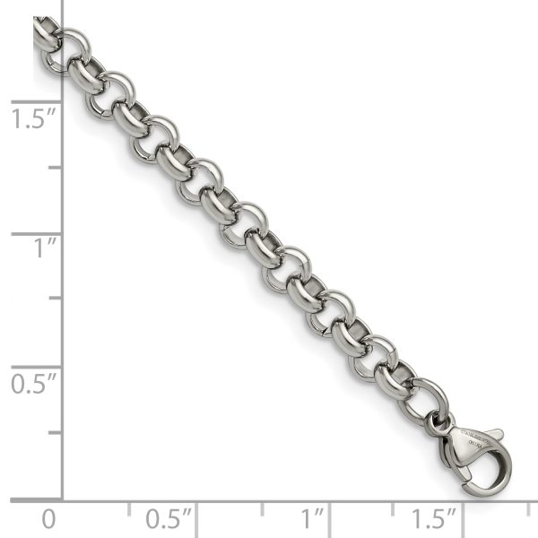 Stainless Steel Polished 6mm 7.5in Rolo Chain - Image 3