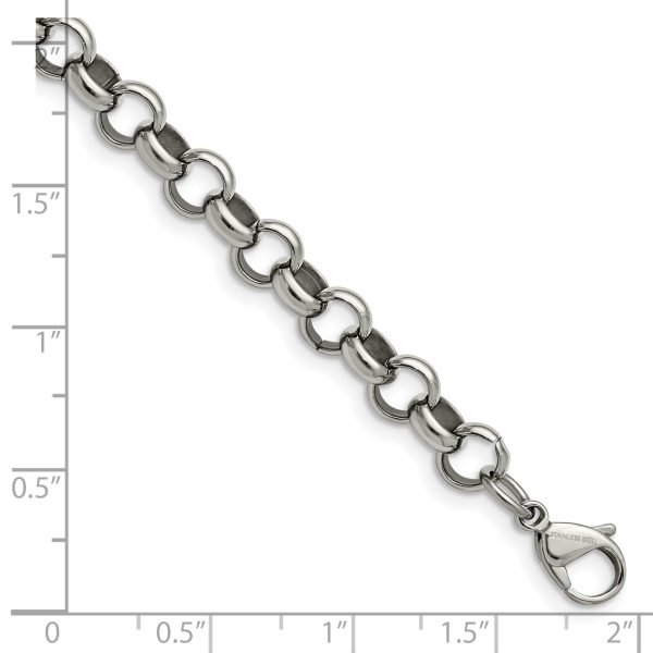Stainless Steel Polished 8mm 7.75in Rolo Chain - Image 3