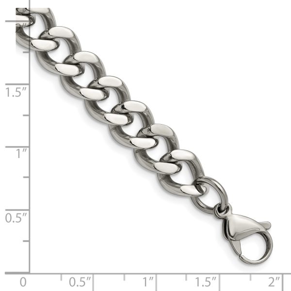 Stainless Steel Polished 11.5mm 8.5in Curb Chain - Image 2