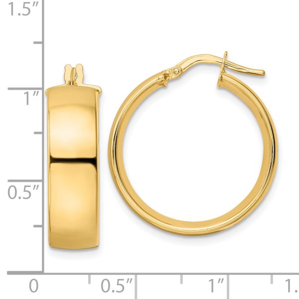 14K Polished Hoop Earrings - Image 3