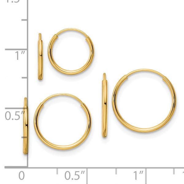 14k Polished Endless Hoop 3 Piece Set - Image 2