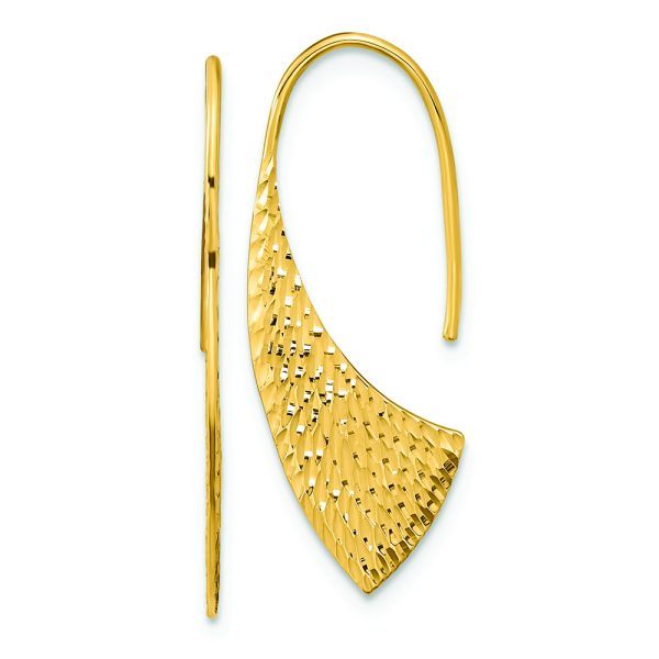 14K Polished Diamond-cut Fancy Dangle Earrings