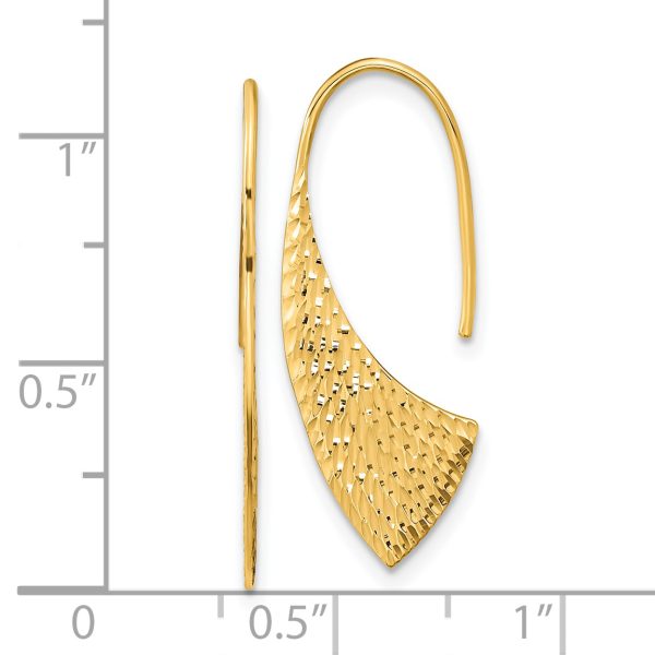 14K Polished Diamond-cut Fancy Dangle Earrings - Image 2