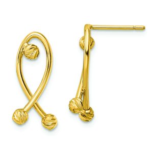 14K Polished D/C Fancy Post Earrings