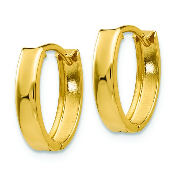 14k Polished Hinged Hoop Earrings - Image 2
