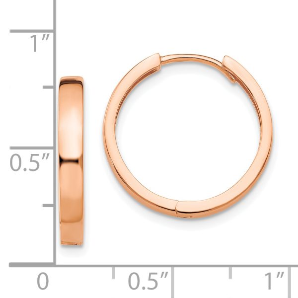 14K Rose Gold Hinged Hoop Earrings - Image 2
