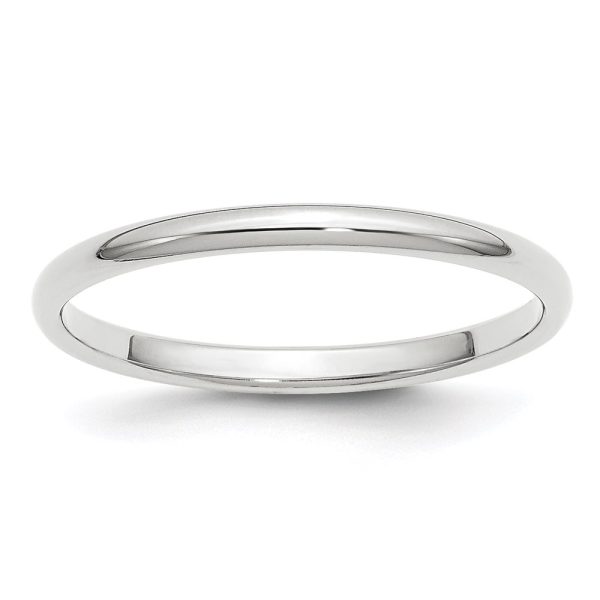 14KW 2mm Half-Round Wedding Band Size 6.5