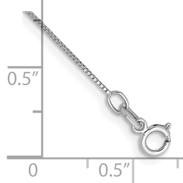 14k WG .5mm Box with Spring Ring Clasp Chain Anklet - Image 2