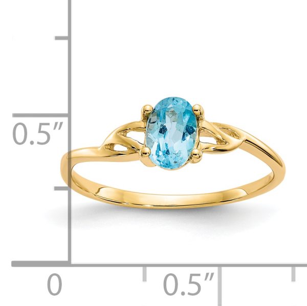 14k Blue Topaz Birthstone Ring - Image 2