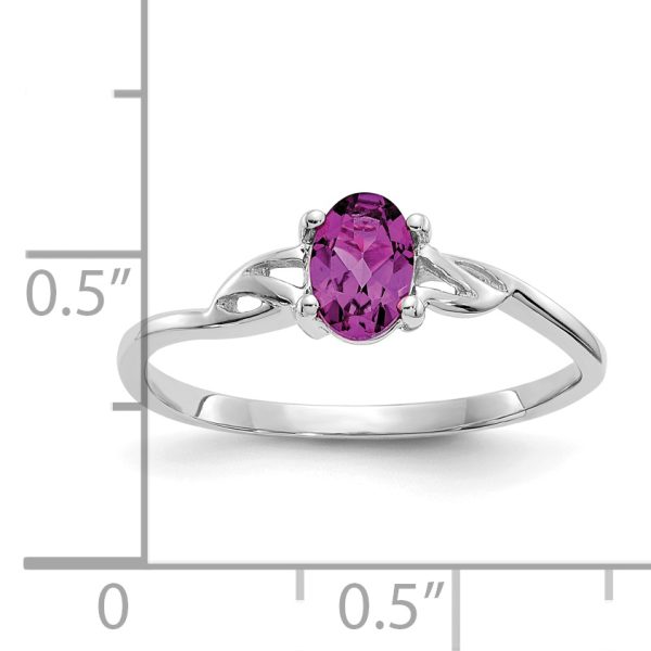 14k White Gold Rhodolite Garnet Birthstone Ring - Image 2