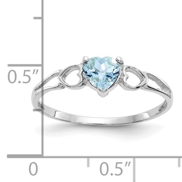 14k White Gold Aquamarine Birthstone Ring - Image 2