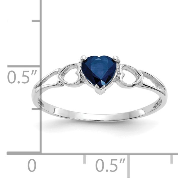 14k White Gold Sapphire Birthstone Ring - Image 2