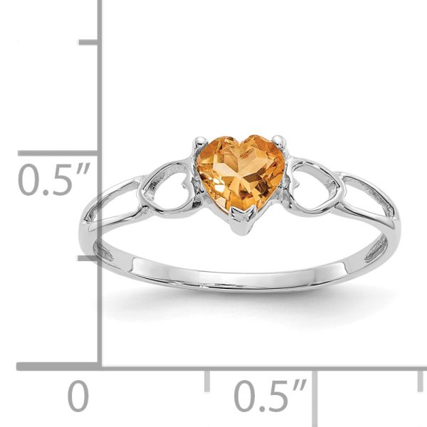 14k White Gold Citrine Birthstone Ring - Image 2