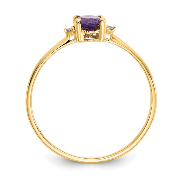 14k Diamond & Amethyst Birthstone Ring - Image 2