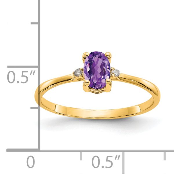 14k Diamond & Amethyst Birthstone Ring - Image 3