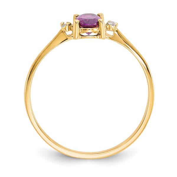 14k Diamond & Rhodolite Garnet Birthstone Ring - Image 2
