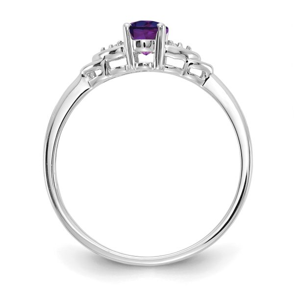 14k White Gold Amethyst and Diamond Ring - Image 2