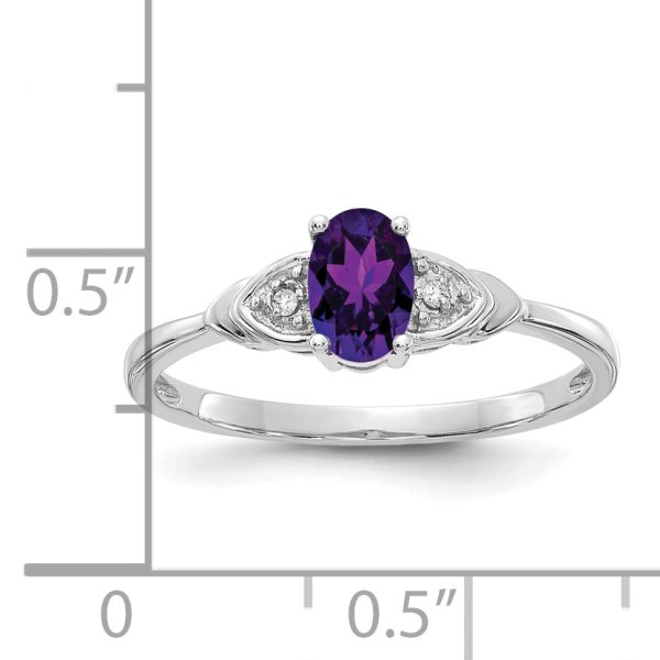 14k White Gold Amethyst and Diamond Ring - Image 3