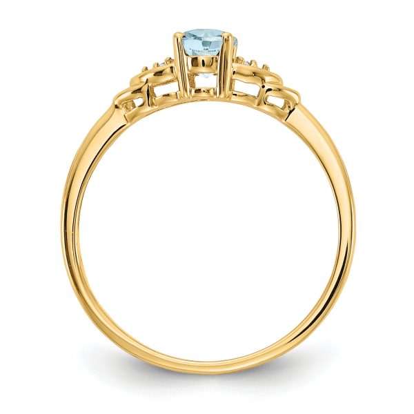 14k Aquamarine and Diamond Ring - Image 2