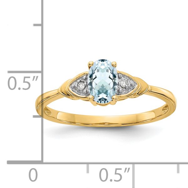 14k Aquamarine and Diamond Ring - Image 3