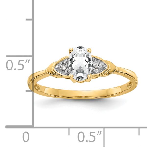 14k White Topaz and Diamond Ring - Image 3