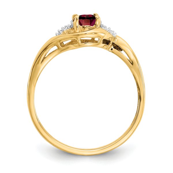 14k Garnet and Diamond Ring - Image 2