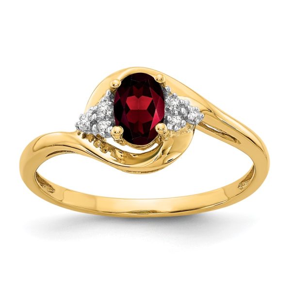 14k Garnet and Diamond Ring