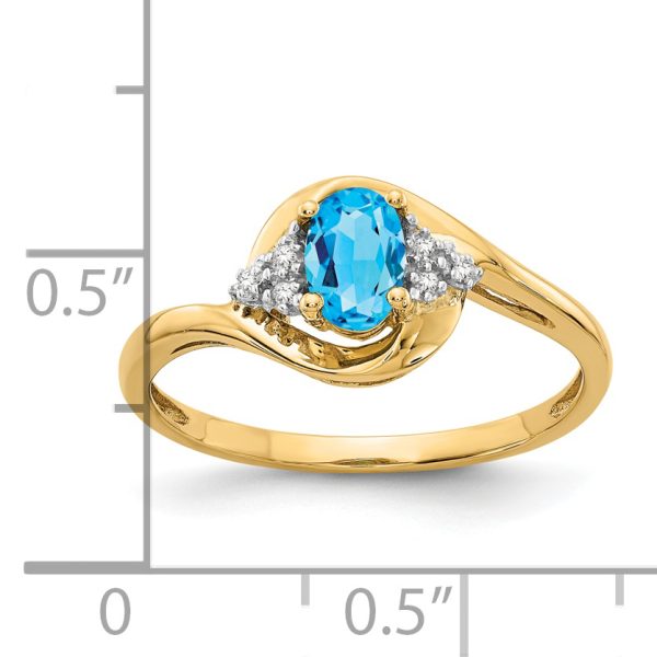 14k Blue Topaz and Diamond Ring - Image 3
