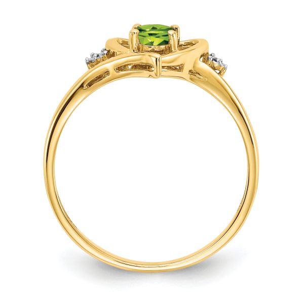 14k Peridot and Diamond Heart Ring - Image 2