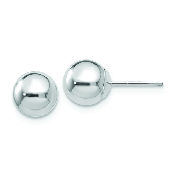 14k White Gold Polished 7mm Ball Post Earrings