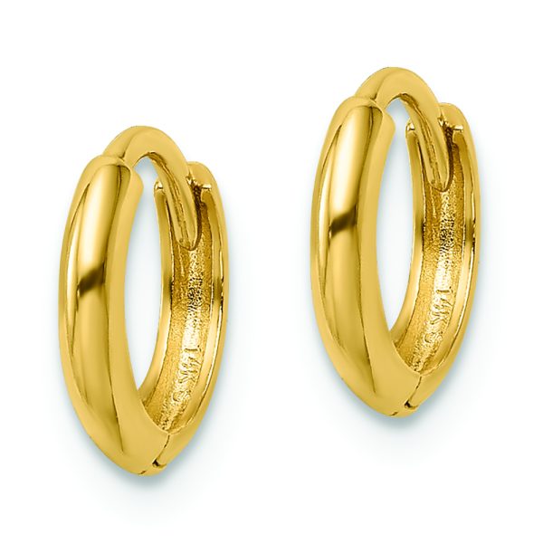 14k Polished Hinged Hoop Earrings - Image 2