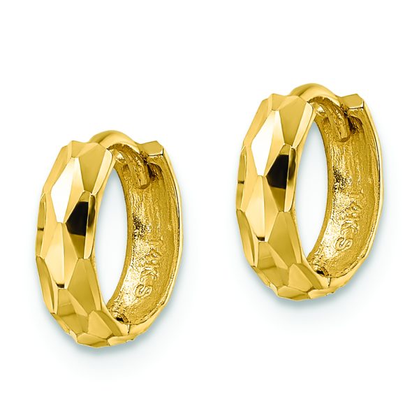 14k D/C Hinged Hoop Earrings - Image 2