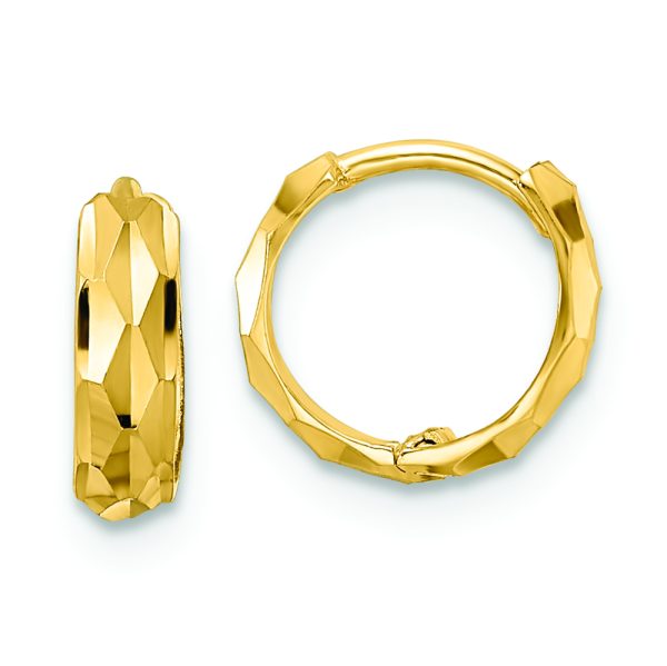 14k D/C Hinged Hoop Earrings