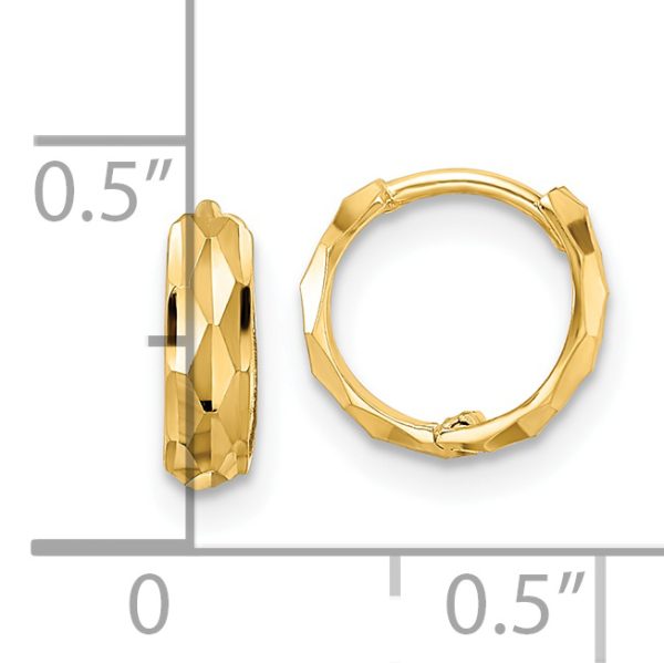 14k D/C Hinged Hoop Earrings - Image 3