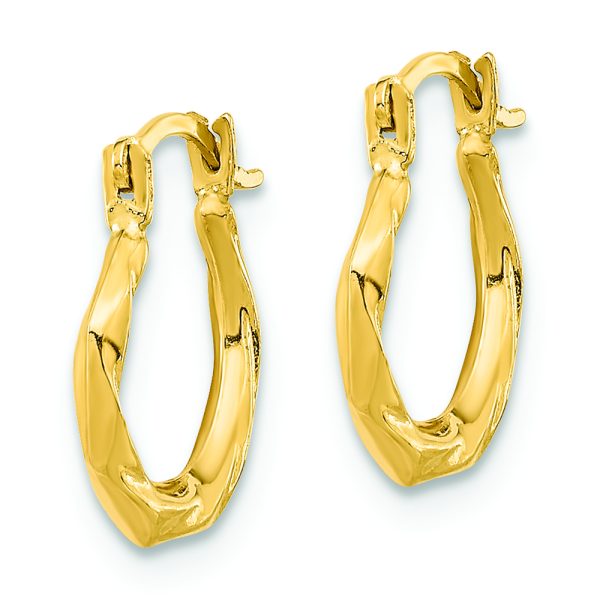 14K Polished Twist Hoop Earrings - Image 2