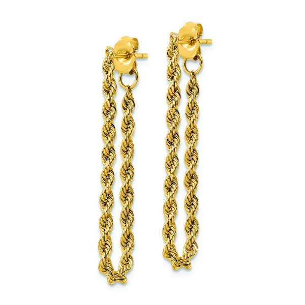 14k Polished Rope Dangle Earrings - Image 2
