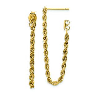 14k Polished Rope Dangle Earrings
