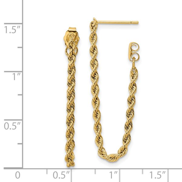 14k Polished Rope Dangle Earrings - Image 3