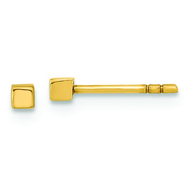14K Polished Cube Post Earrings